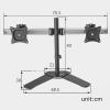 ELUKHT Dual Monitor Stand,Freestanding & Height Adjustable Monitor Desk Mount,Fits 2 Screens Up to 27 Inches, Max 100x100mm view 2