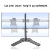 ELUKHT Dual Monitor Stand,Freestanding & Height Adjustable Monitor Desk Mount,Fits 2 Screens Up to 27 Inches, Max 100x100mm view 4