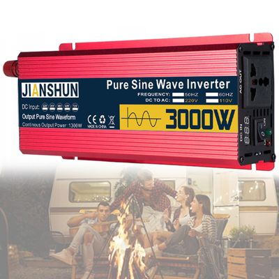 Power Inverter 1600w/2200w/3000w Pure Sine Wave Inverter Dc 12v/24v/48v/60v to Ac 110v/220v with LCD Display & Ac Outlets for Trucks Rvs Boats,3000w-12Vto110V