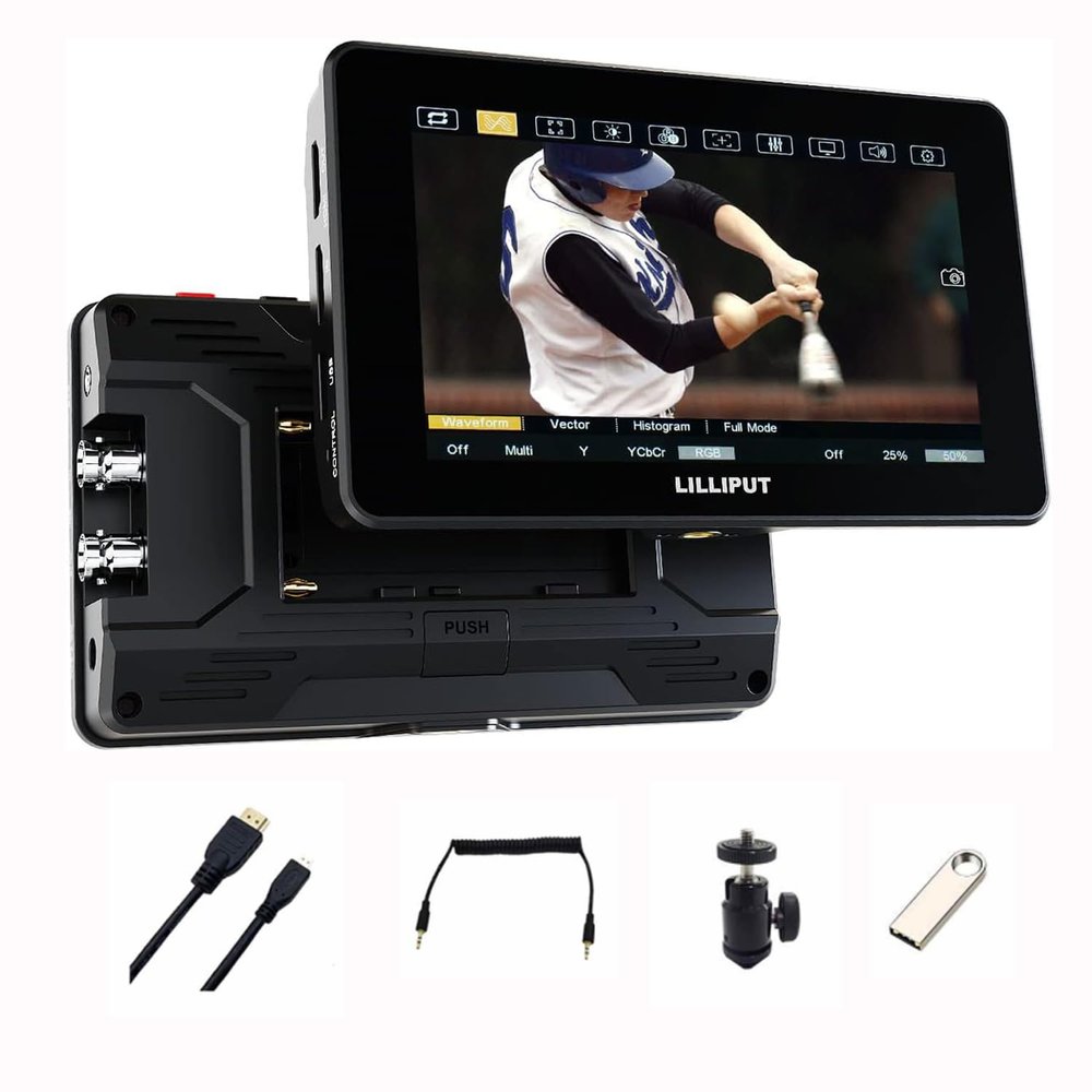 Lilliput HT5S 5.5 Inch Camera Field Monitor,Urtra Bright 2000 Nits 1920 * 1080 Touch Screen Director AC Monitor with 3G-SDI&HDMI Input/Output