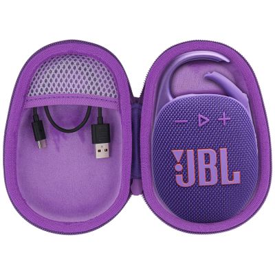 co2CREA Hard Carrying Case Replacement for JBL Clip 5 Waterproof Portable Mini Speaker (Purple Case)