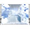 QICAIYUN Blue Sky White Cloud Backdrop Nature Scenery Abstract Art Wedding Party Background Sky Palace Abstract Art Background Studio Photo Props YUNBCL200 view 1