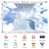 QICAIYUN Blue Sky White Cloud Backdrop Nature Scenery Abstract Art Wedding Party Background Sky Palace Abstract Art Background Studio Photo Props YUNBCL200 view 2