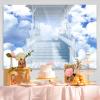 QICAIYUN Blue Sky White Cloud Backdrop Nature Scenery Abstract Art Wedding Party Background Sky Palace Abstract Art Background Studio Photo Props YUNBCL200 view 4