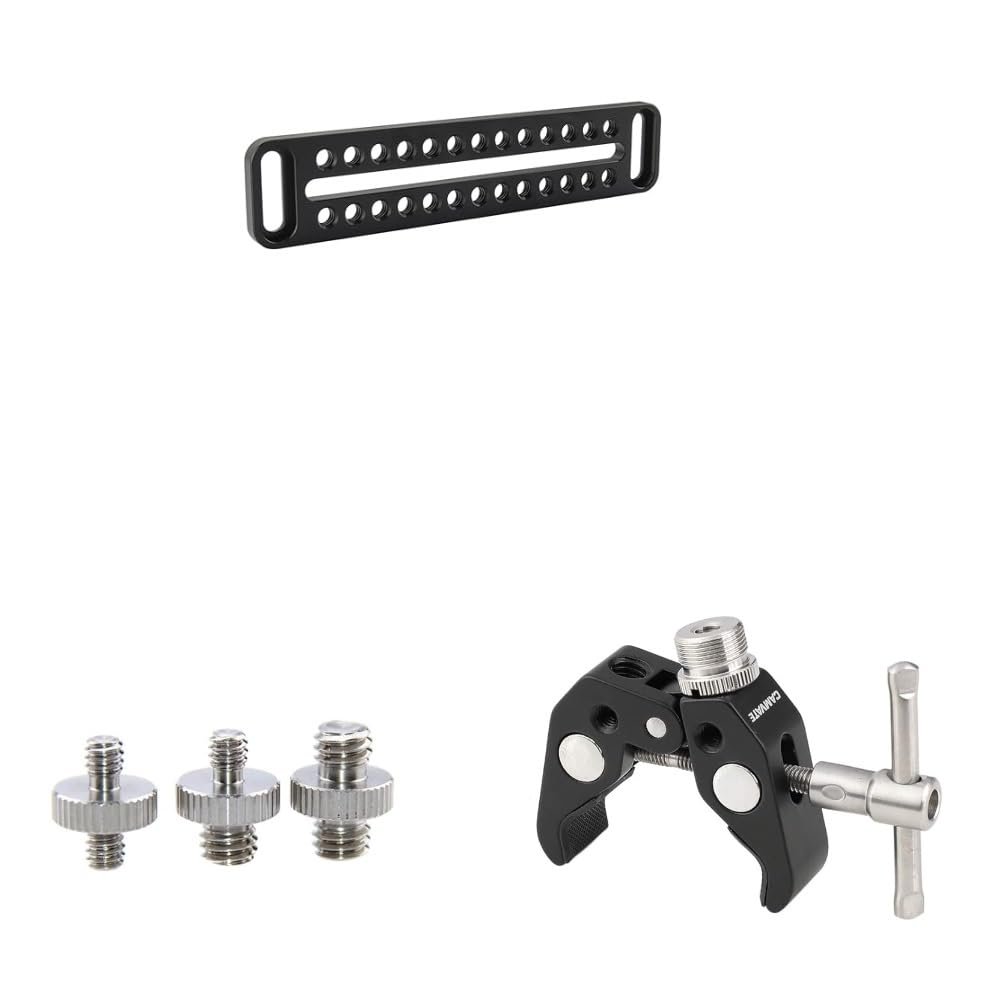 CAMVATE Long Cheese Plate + 1/4" Male to 1/4" Male + Crab clamp with 5/8"-27 Thread