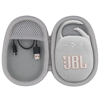 co2CREA Hard Carrying Case Replacement for JBL Clip 5 Waterproof Portable Mini Speaker (White Case)