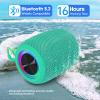 Portable Bluetooth Speaker, BT5.3 Wireless Speaker 20W Bass Diaphragms with Multi LED Light Dynamic Modes, IPX6 Waterproof 16H Playtime supports FM Mode, TF, USB for Home, Cycling, Outdoor, Beach view 4