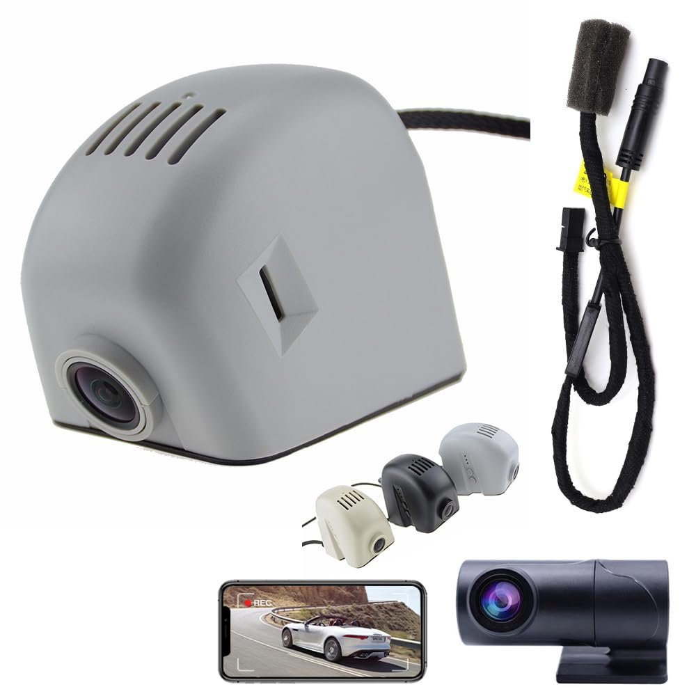 AutoBora Car Video Recorder Night Vision UHD 4K 2160P DVR Dash Cam Camera for Audi Q3 RSQ3 Q5 SQ5 Q7 SQ7 R8 Q8 SQ8 RSQ8 TT TTS TTRS Q4 e-tron e tron GT (Grey, Front 4K+Rear 1080P)