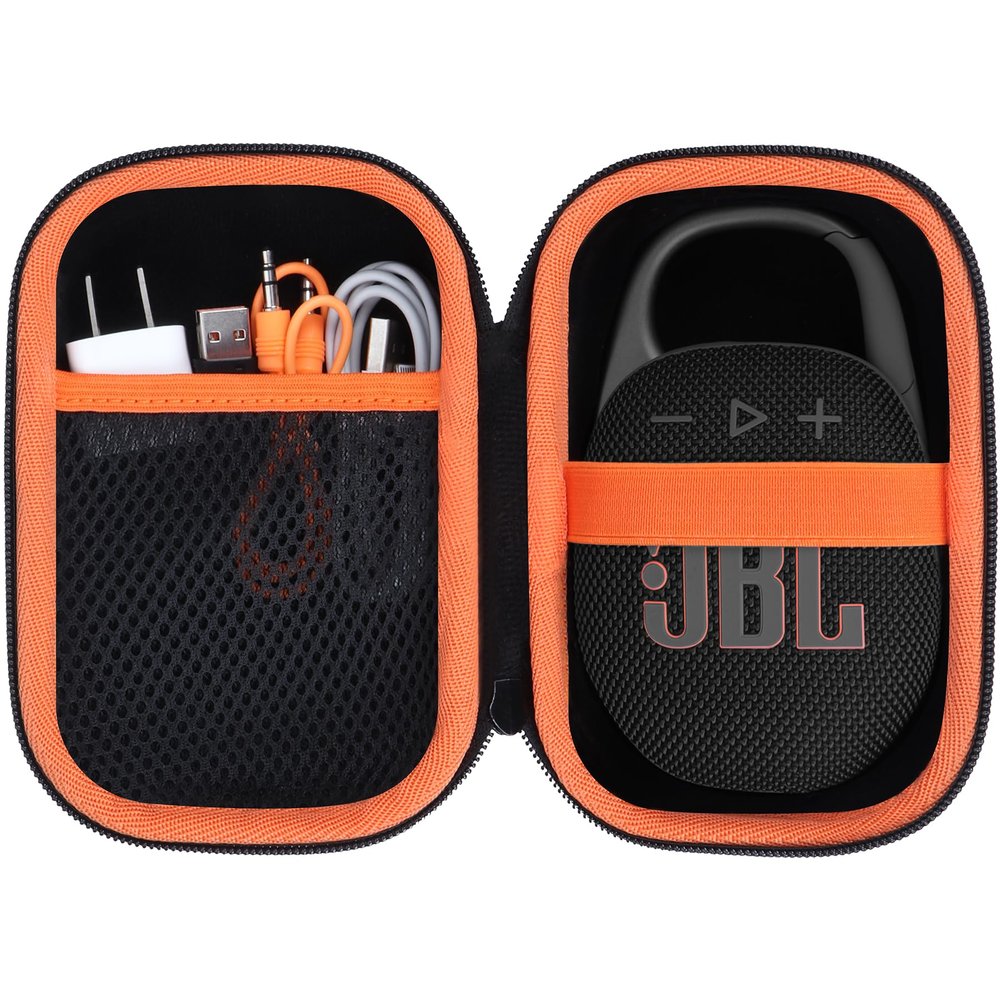 Lebakort Hard Case Compatible with JBL Clip 5 Clip 4 Portable Speaker (Black Case)