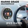 Bluetooth Marine Gauge Stereo System: Waterproof Boat AM FM Radio Receiver - 3 Inch LCD Display Digital Multimedia MP5 Player USB AUX Subwoofer 200 Watts Output view 2