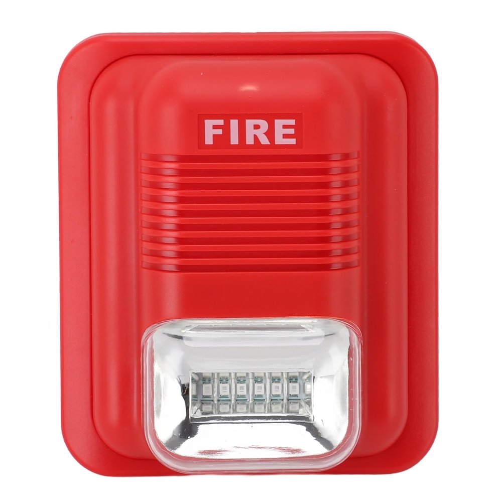 RiToEasysports Fire Alarm Sound Light 12V 24V LED Siren Easy Installation Fire Security Horn 134  115mm Red