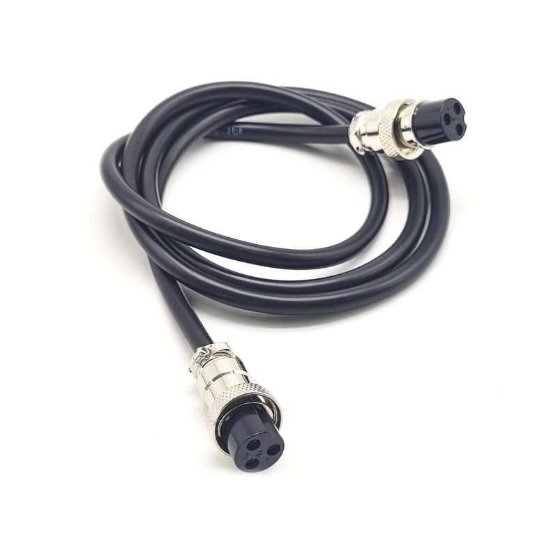 19.69 ft GX20 3 Pin Double Female Head Aviation Cordset, GX20 3Pins Female to Female Connector Electrical Cable Panel Mount Circular Metal Aviation Adapter Cordset for Ships 15AWG (6meter)