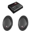 MTX JH5001 Jackhammer Series 500W x 1 @ 1-Ohm Class D Mono Block Amplifier, and (2) MTX 3510-04S 35-Series 10" 300W RMS 4-Ohm Shallow Mount Subwoofer view 1