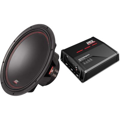 MTX JH5001 Jackhammer Series 500W x 1 @ 1-Ohm Class D Mono Block Amplifier 5512-44 55-Series 12" 400W RMS Dual 4-Ohm Subwoofer