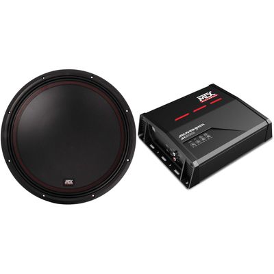 MTX JH5001 Jackhammer Series 500W x 1 @ 1-Ohm Class D Mono Block Amplifier, and MTX 5515-22 55-Series 15" 400W RMS Dual 2-Ohm Subwoofer