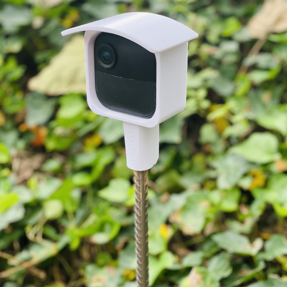 Blink Outdoor 4 Camera Mount for Rebar and 1/2" Posts, Weather Cover, Swivel Adjustable Security Camera Bracket, Black (4th Generation) (White)
