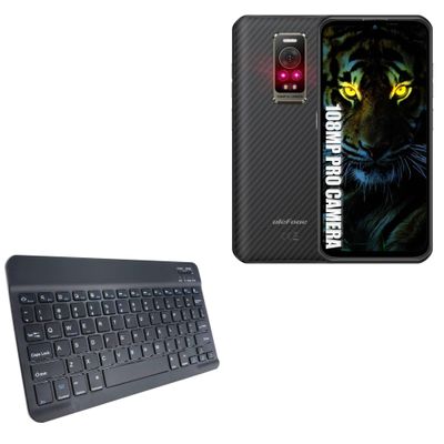 BoxWave Keyboard Compatible with Ulefone Armor 17 Pro - SlimKeys Bluetooth Keyboard, Portable Thin with Chiclet-Style Keys - Jet Black