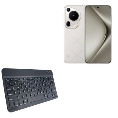 BoxWave Keyboard Compatible with Huawei Pura 70 Ultra - SlimKeys Bluetooth Keyboard, Portable Thin with Chiclet-Style Keys - Jet Black