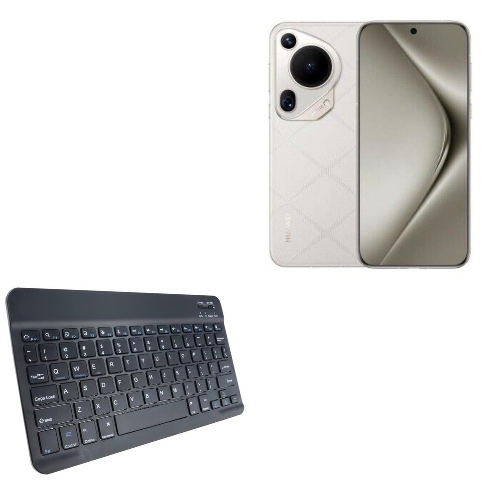 BoxWave Keyboard Compatible with Huawei Pura 70 Ultra - SlimKeys Bluetooth Keyboard, Portable Thin with Chiclet-Style Keys - Jet Black