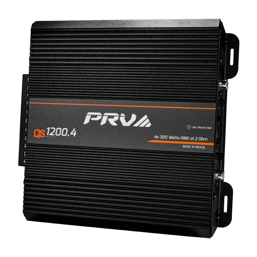PRV Audio QS1200.4 2 Ohm Compact 4 Channel Car Audio Amplifier 4 x 310 Watts RMS at 2 Ohm - High Power Stereo 12 Volts Amp Class D Full Range Bridgeable