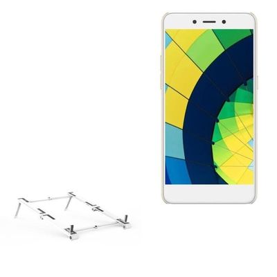 BoxWave Stand and Mount Compatible with Coolpad A1 - Pocket Aluminum Stand 3-in-1, Portable Multi Angle Viewing Riser - Metallic Silver
