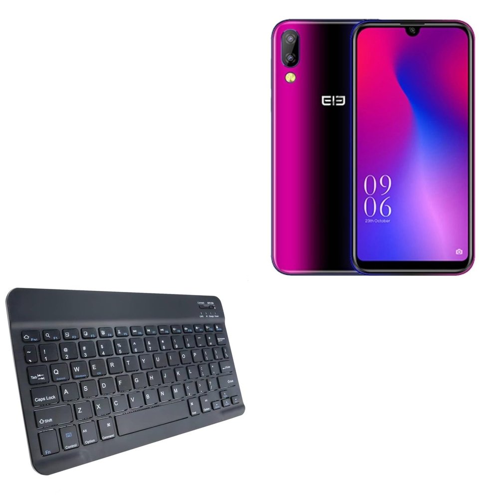 BoxWave Keyboard Compatible with Elephone A6 Mini - SlimKeys Bluetooth Keyboard, Portable Thin with Chiclet-Style Keys - Jet Black