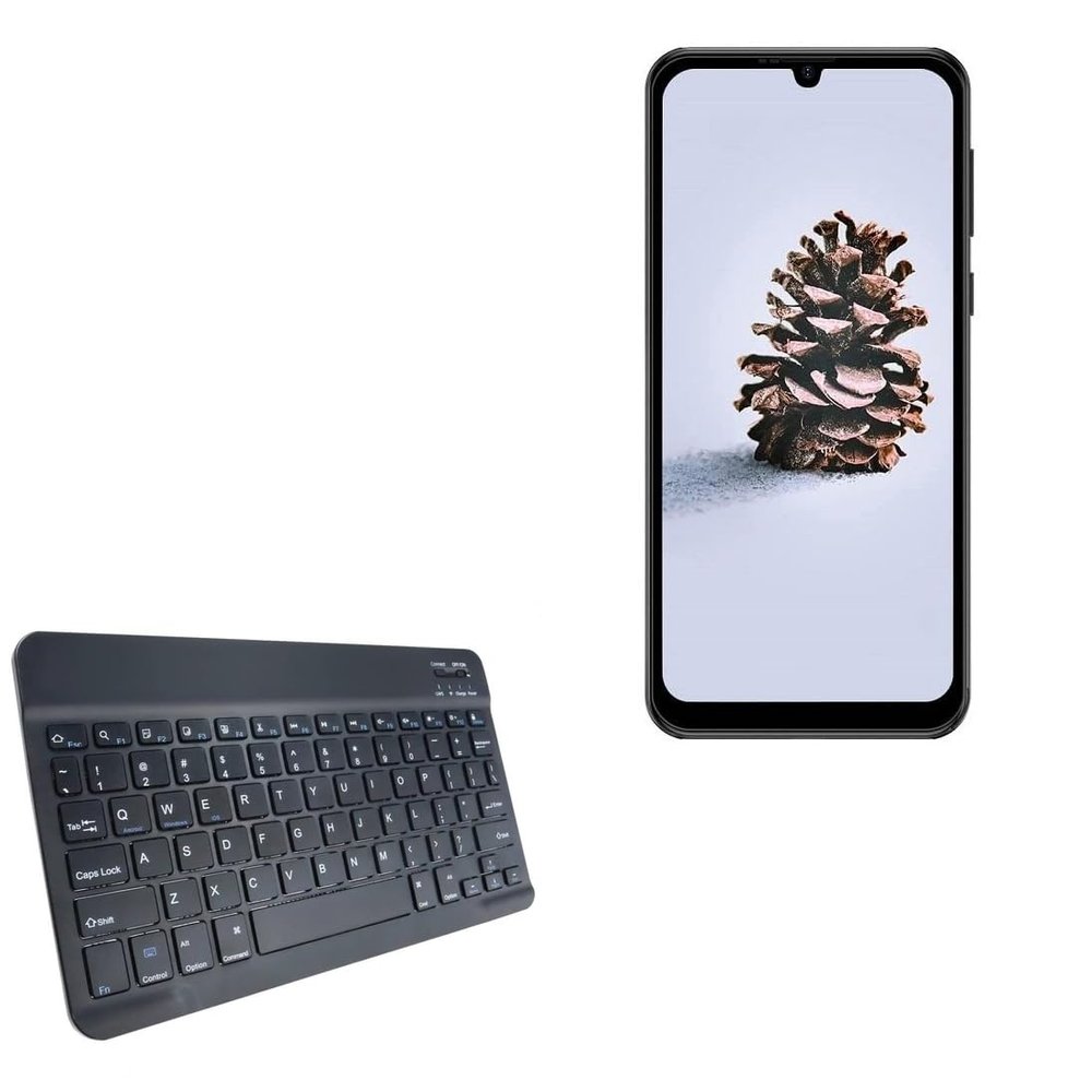 BoxWave Keyboard Compatible with Ulefone Note 6T - SlimKeys Bluetooth Keyboard, Portable Thin with Chiclet-Style Keys - Jet Black