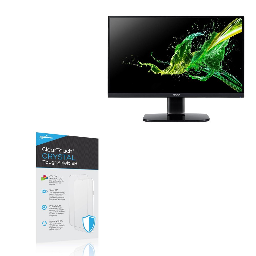 BoxWave Screen Protector Compatible with Acer KC2 KC242Y HBI (23.8 in) - ClearTouch Crystal ToughShield 9H (2-Pack), Clear 9H Tough Flexible Film Screen Protector