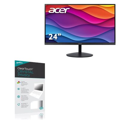 BoxWave Screen Protector Compatible with Acer SA2 SA242Y HBI (23.8 in) - ClearTouch Crystal Privacy (2-Pack), Privacy Screen Protector Flexible Film Clear