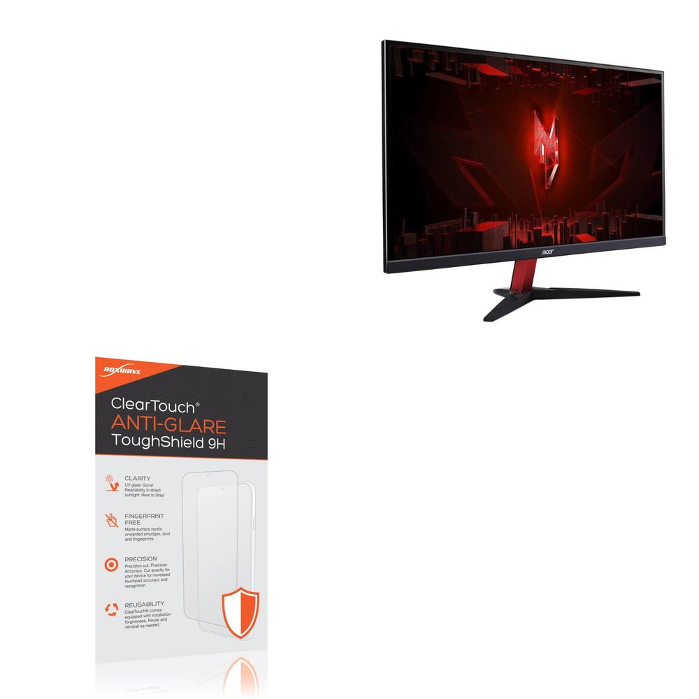 BoxWave Screen Protector Compatible with Acer KG242Y SQbiip (23.8 in) - ClearTouch Anti-Glare ToughShield 9H (2-Pack), Anti-Glare 9H Tough Flexible Film Screen Protector