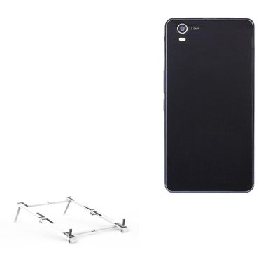 BoxWave Stand and Mount Compatible with Karbonn Aura 1 - Pocket Aluminum Stand 3-in-1, Portable Multi Angle Viewing Riser - Metallic Silver