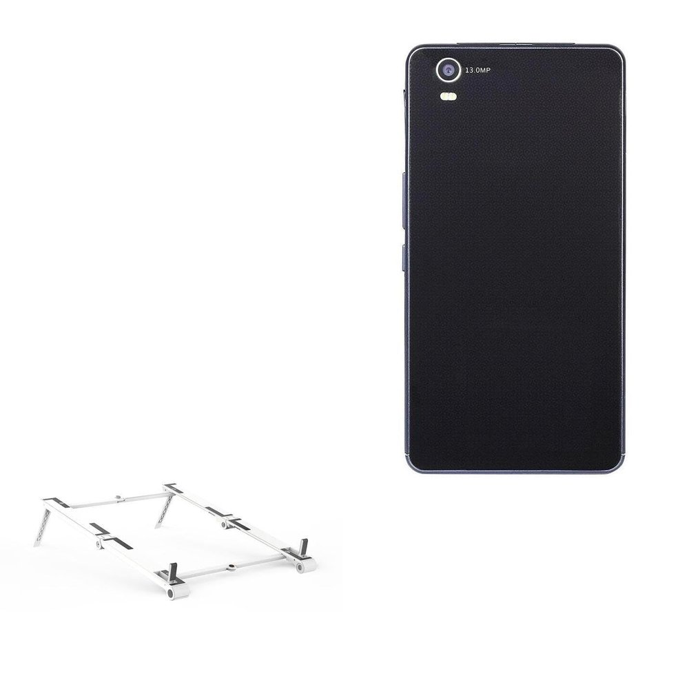 BoxWave Stand and Mount Compatible with Karbonn Aura 1 - Pocket Aluminum Stand 3-in-1, Portable Multi Angle Viewing Riser - Metallic Silver
