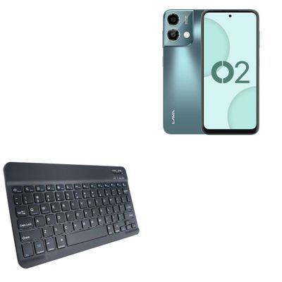 BoxWave Keyboard Compatible with Lava O2 - SlimKeys Bluetooth Keyboard, Portable Thin with Chiclet-Style Keys - Jet Black