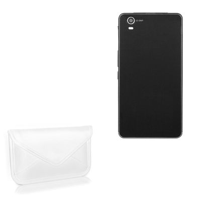 BoxWave Case Compatible with Karbonn Aura 1 - Elite Leather Messenger Pouch, Synthetic Leather Cover Case Envelope Design - Ivory White