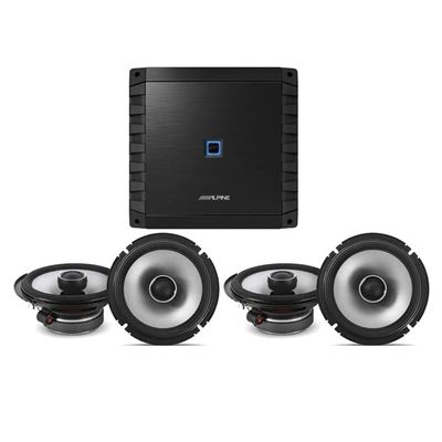 Alpine S2-A36F 600W Class-D 4-Channel Car Amplifier &2 Pair S2-S65 6.5" Coaxial Speakers