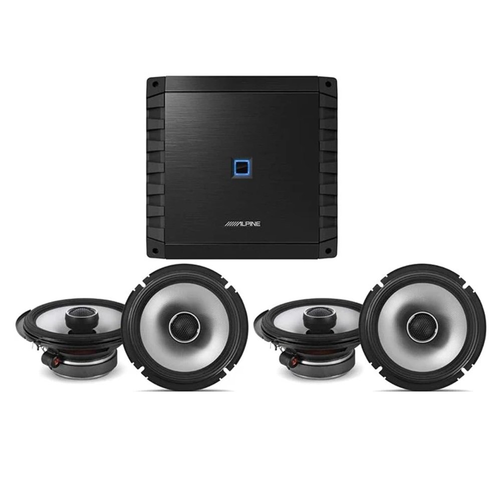 Alpine S2-A36F 600W Class-D 4-Channel Car Amplifier &2 Pair S2-S65 6.5" Coaxial Speakers