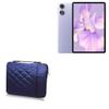 BoxWave Case Compatible with Oukitel OT6 - Quilted Carrying Bag, Soft Synthetic Leather Cover w/Diamond Design - Navy view 1