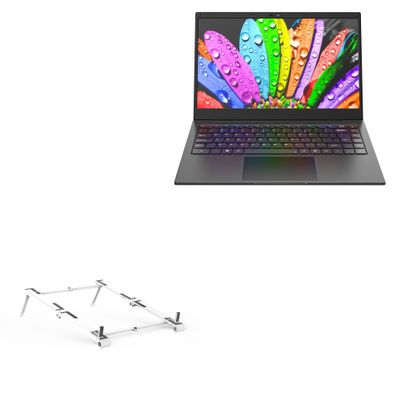 BoxWave Stand and Mount Compatible with AWOW Laptop Computer Intel Core i5 (14.1 in) - Pocket Aluminum Stand 3-in-1, Portable Multi Angle Viewing Riser - Metallic Silver