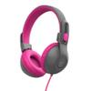 JLab JBuddies Studio 2 On-Ear Kids Wired Headphones, Grey/Pink, Toddler Headphones, Kid Safe, Studio Volume Safe, Volume Limiter, Folding, Adjustable, Noise Isolation, with Mic view 1