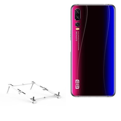 BoxWave Stand and Mount Compatible with Elephone A5 - Pocket Aluminum Stand 3-in-1, Portable Multi Angle Viewing Riser - Metallic Silver