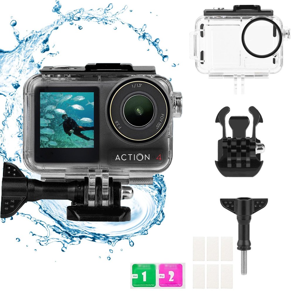 PCTC 45M(148ft) Waterproof Case for DJI Osmo Action5 Pro, Accessories for DJI Osmo Action5 Pro/4/3 Waterproof Case,Protective Underwater Dive Housing Shell with Bracket Accessories