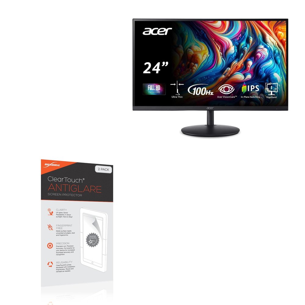 BoxWave Screen Protector Compatible with Acer SH2 SH242Y EBMIHX (23.8 in) - ClearTouch Anti-Glare (2-Pack), Anti-Fingerprint Matte Film Skin