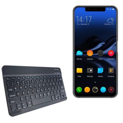 BoxWave Keyboard Compatible with Elephone A4 - SlimKeys Bluetooth Keyboard, Portable Thin with Chiclet-Style Keys - Jet Black