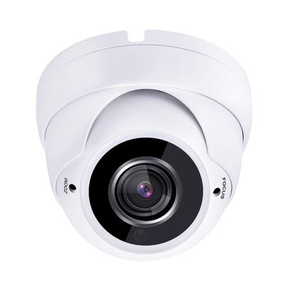 1stPV 5MP 4in1 (TVI, AHD, CVI, CVBS) CCTV Security Day/Night Color IR HD Dome Camera 2.8-12mm Varifocal Lens 5 Megapixel WDR Weather/Vandalproof Metal Housing Indoor Outdoor 12VDC (White)