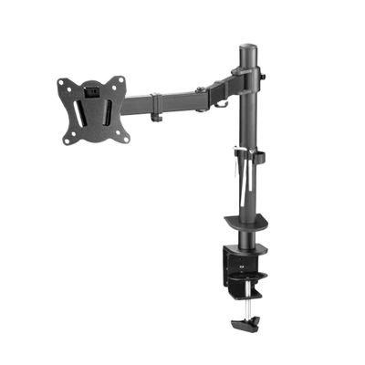 JFUDJKLI DL-M902-140 Full Motion Rotating Grommet Clamp Base Steel Single 10"-27" Monitor Desk Stand Double Arm Desktop Support 0-9.9kg