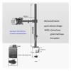 JFUDJKLI DL-M902-140 Full Motion Rotating Grommet Clamp Base Steel Single 10"-27" Monitor Desk Stand Double Arm Desktop Support 0-9.9kg view 3