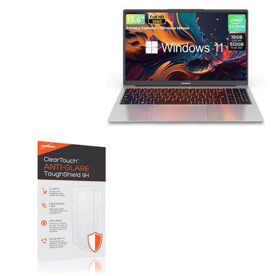 BoxWave Screen Protector Compatible with BHWW BaseBook Windows 11 Laptop (15.6 in) - ClearTouch Anti-Glare ToughShield 9H (2-Pack), Anti-Glare 9H Tough Flexible Film Screen Protector