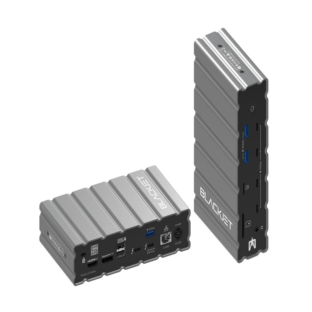Blackjet RX-4 Thunderbolt 4 Docking Station 17-in-1 Dual 4K Display, 60W Laptop Charging, SD/microSD, 2.5G Ethernet, USB-C & USB-A Hub MacBook Pro/Air, Windows, USB4
