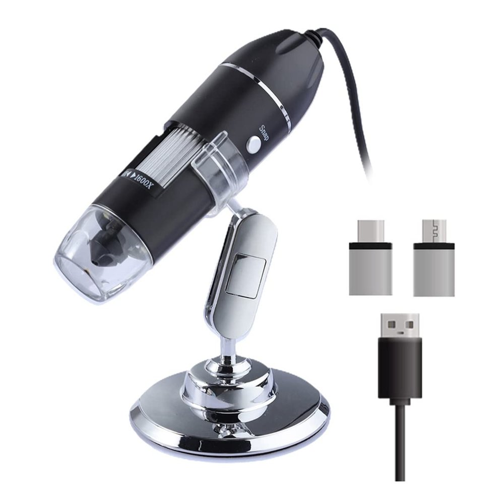 JOEBO Microscope Kit 1600X 1000X 500X Digital Microscope Camera 3in1 Portable Electronic Microscope Microscope Lens Adapters (Color : 500X)