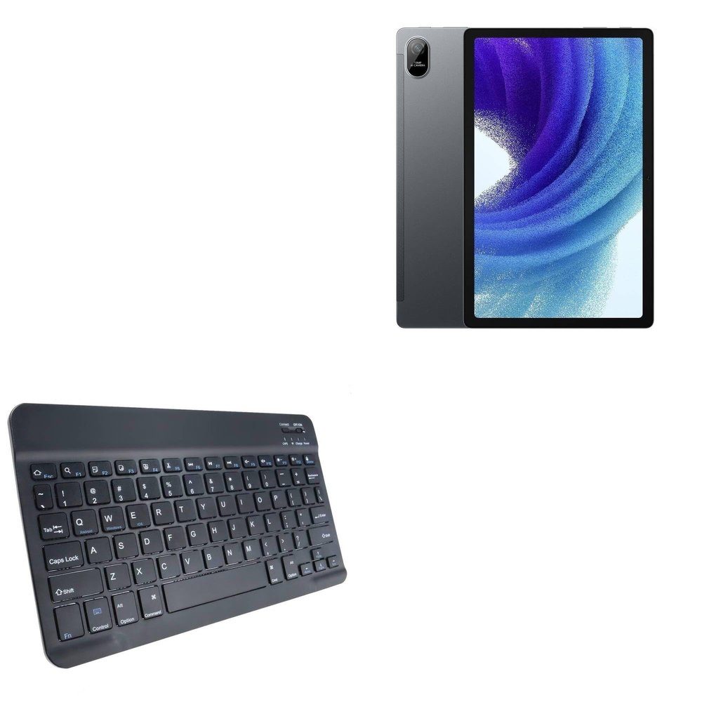 BoxWave Keyboard Compatible with Oscal Pad 15 - SlimKeys Bluetooth Keyboard, Portable Thin with Chiclet-Style Keys - Jet Black